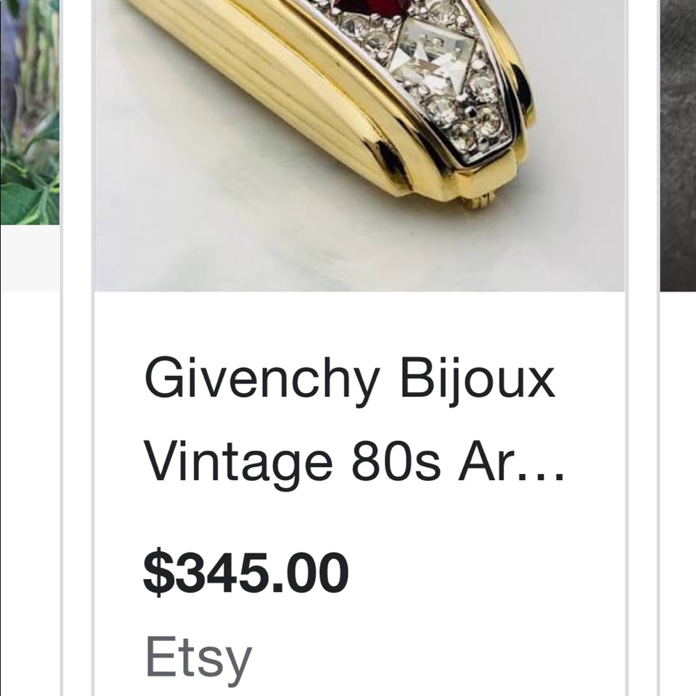 Vintage Givenchy bijoux , Art Deco style 18k gold plated ,crystal 1980 - Picture 8 of 8